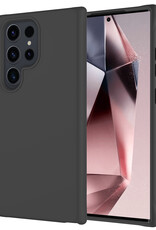 NoXx Hoes Geschikt voor Samsung S24 Ultra Hoesje Cover Siliconen Back Case Hoes - Zwart