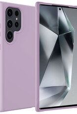 BASEY. Hoes Geschikt voor Samsung S24 Ultra Hoesje Siliconen Back Cover Case - Hoesje Geschikt voor Samsung Galaxy S24 Ultra Hoes Cover Hoesje - Lila