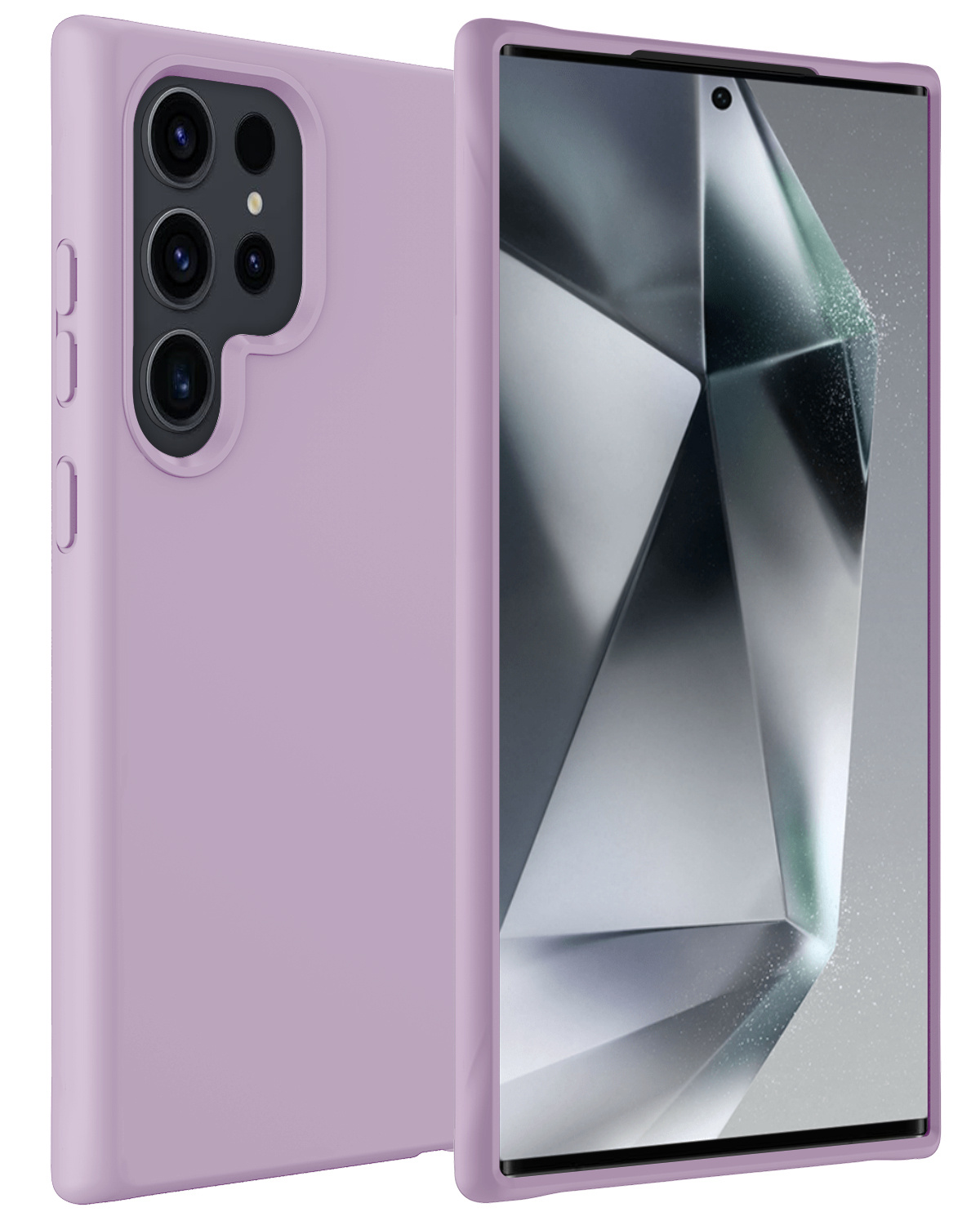BASEY. Hoes Geschikt voor Samsung S24 Ultra Hoesje Siliconen Back Cover Case - Hoesje Geschikt voor Samsung Galaxy S24 Ultra Hoes Cover Hoesje - Lila