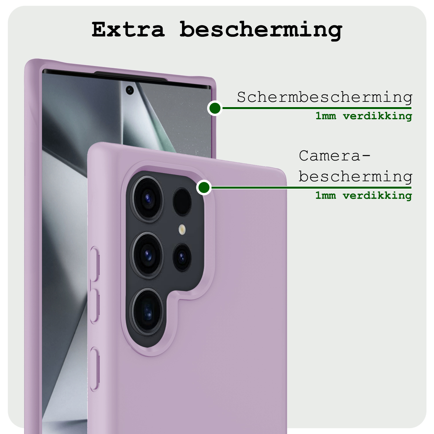 BASEY. Hoes Geschikt voor Samsung S24 Ultra Hoesje Siliconen Back Cover Case - Hoesje Geschikt voor Samsung Galaxy S24 Ultra Hoes Cover Hoesje - Lila