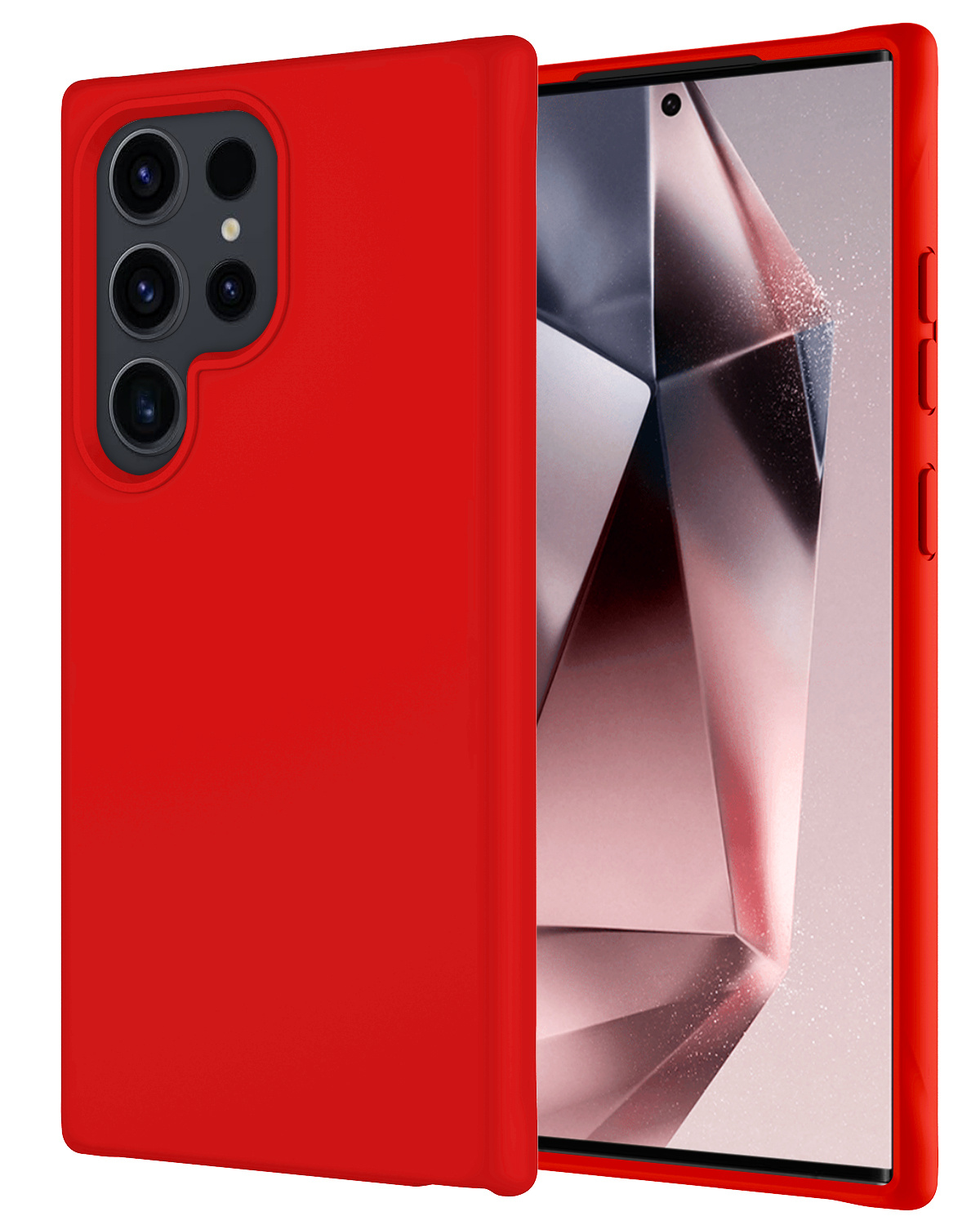 NoXx Hoes Geschikt voor Samsung S24 Ultra Hoesje Cover Siliconen Back Case Hoes - Rood