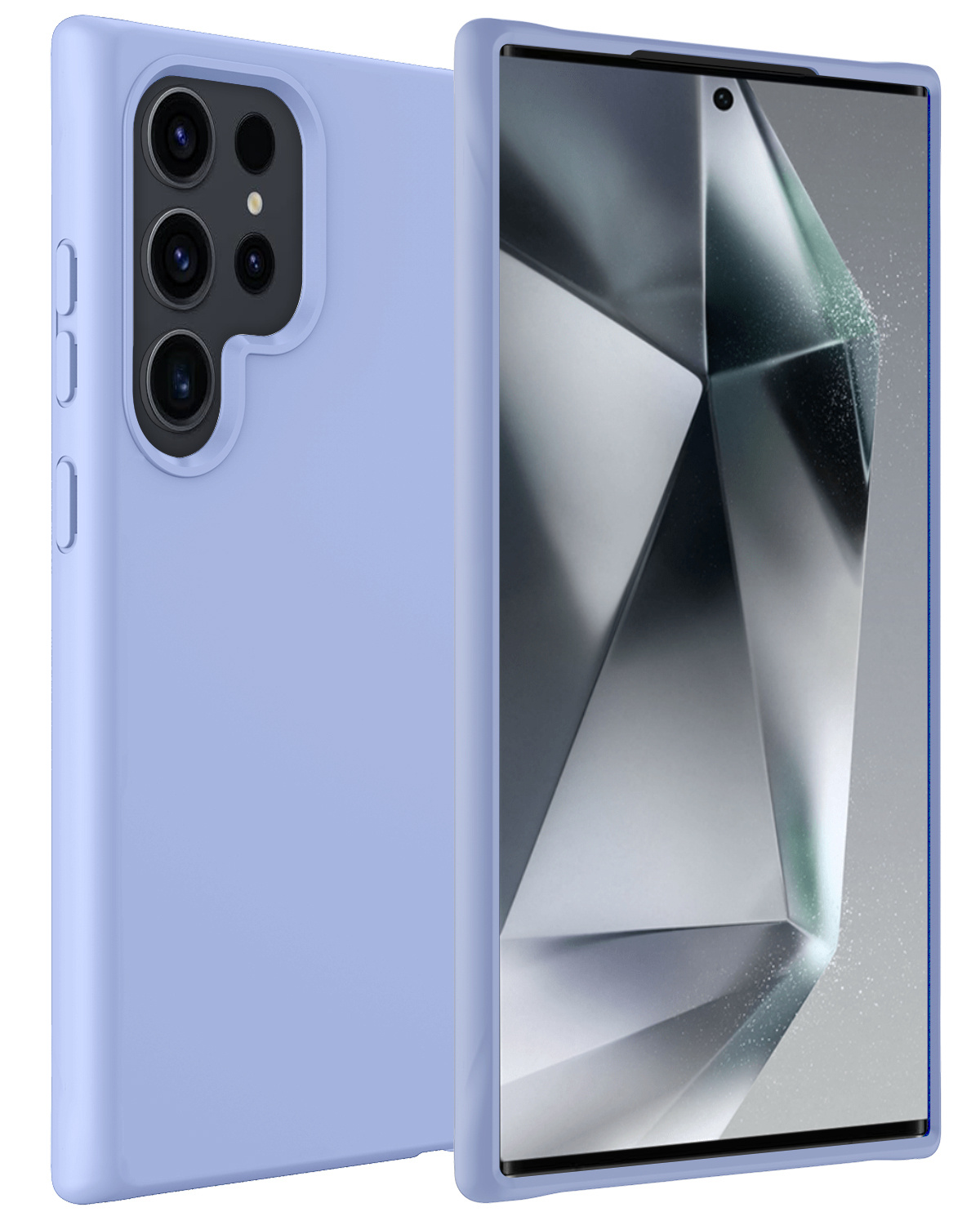 BASEY. Hoes Geschikt voor Samsung S24 Ultra Hoesje Siliconen Back Cover Case - Hoesje Geschikt voor Samsung Galaxy S24 Ultra Hoes Cover Hoesje - Lichtblauw