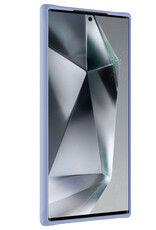 BASEY. Hoes Geschikt voor Samsung S24 Ultra Hoesje Siliconen Back Cover Case - Hoesje Geschikt voor Samsung Galaxy S24 Ultra Hoes Cover Hoesje - Lichtblauw