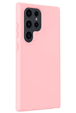 NoXx Hoes Geschikt voor Samsung S24 Ultra Hoesje Cover Siliconen Back Case Hoes - Lichtroze