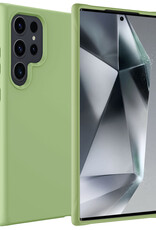 BASEY. Hoes Geschikt voor Samsung S24 Ultra Hoesje Siliconen Back Cover Case - Hoesje Geschikt voor Samsung Galaxy S24 Ultra Hoes Cover Hoesje - Groen