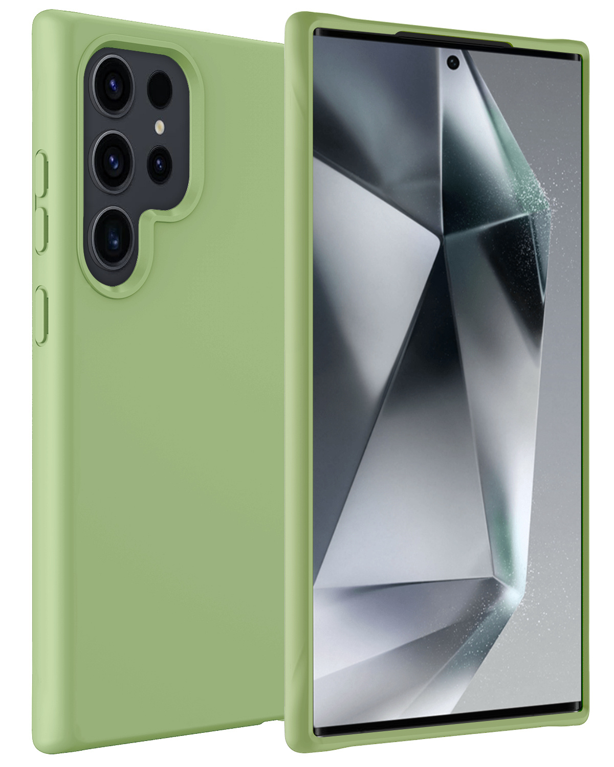 BASEY. Hoes Geschikt voor Samsung S24 Ultra Hoesje Siliconen Back Cover Case - Hoesje Geschikt voor Samsung Galaxy S24 Ultra Hoes Cover Hoesje - Groen