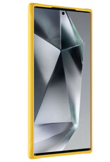 BASEY. Hoes Geschikt voor Samsung S24 Ultra Hoesje Siliconen Back Cover Case - Hoesje Geschikt voor Samsung Galaxy S24 Ultra Hoes Cover Hoesje - Geel