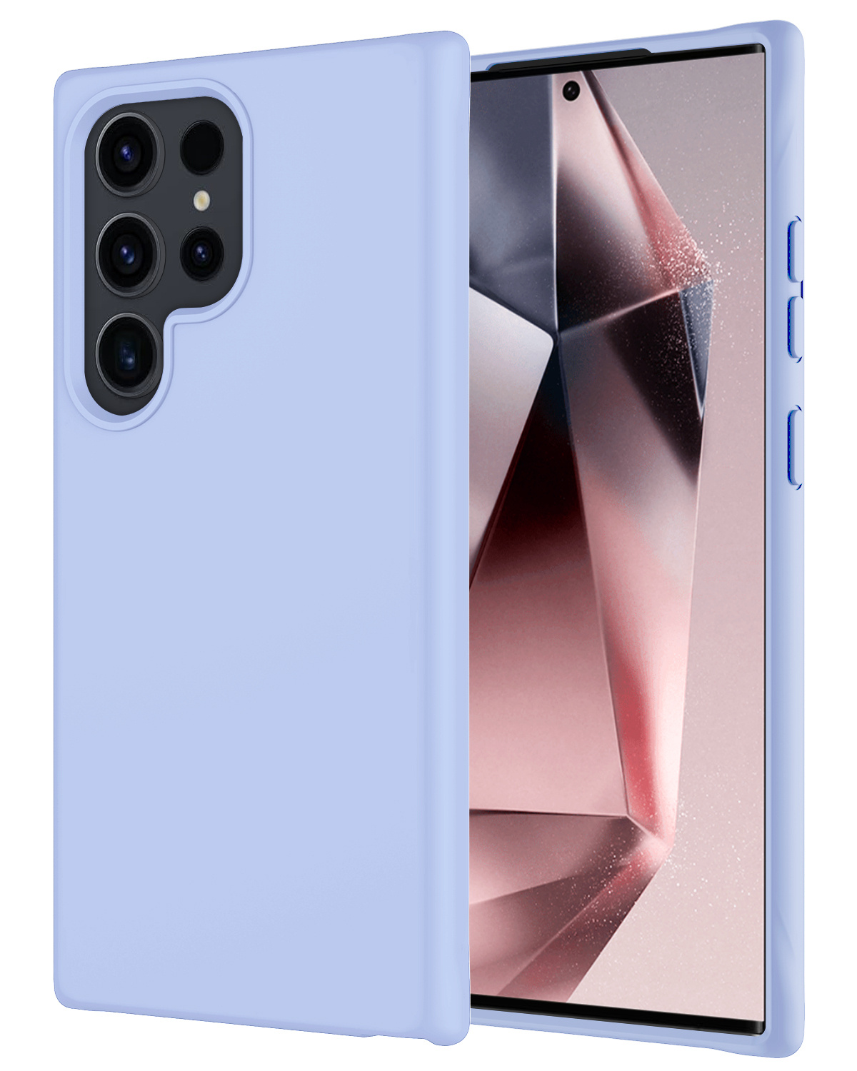 NoXx Hoes Geschikt voor Samsung S24 Ultra Hoesje Cover Siliconen Back Case Hoes - Lichtblauw