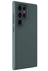 BASEY. Hoes Geschikt voor Samsung S24 Ultra Hoesje Siliconen Back Cover Case - Hoesje Geschikt voor Samsung Galaxy S24 Ultra Hoes Cover Hoesje - Donkergroen