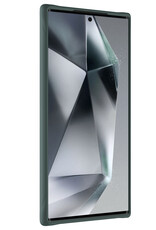 BASEY. Hoes Geschikt voor Samsung S24 Ultra Hoesje Siliconen Back Cover Case - Hoesje Geschikt voor Samsung Galaxy S24 Ultra Hoes Cover Hoesje - Donkergroen