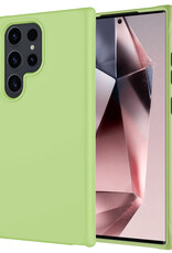 NoXx Hoes Geschikt voor Samsung S24 Ultra Hoesje Cover Siliconen Back Case Hoes - Groen