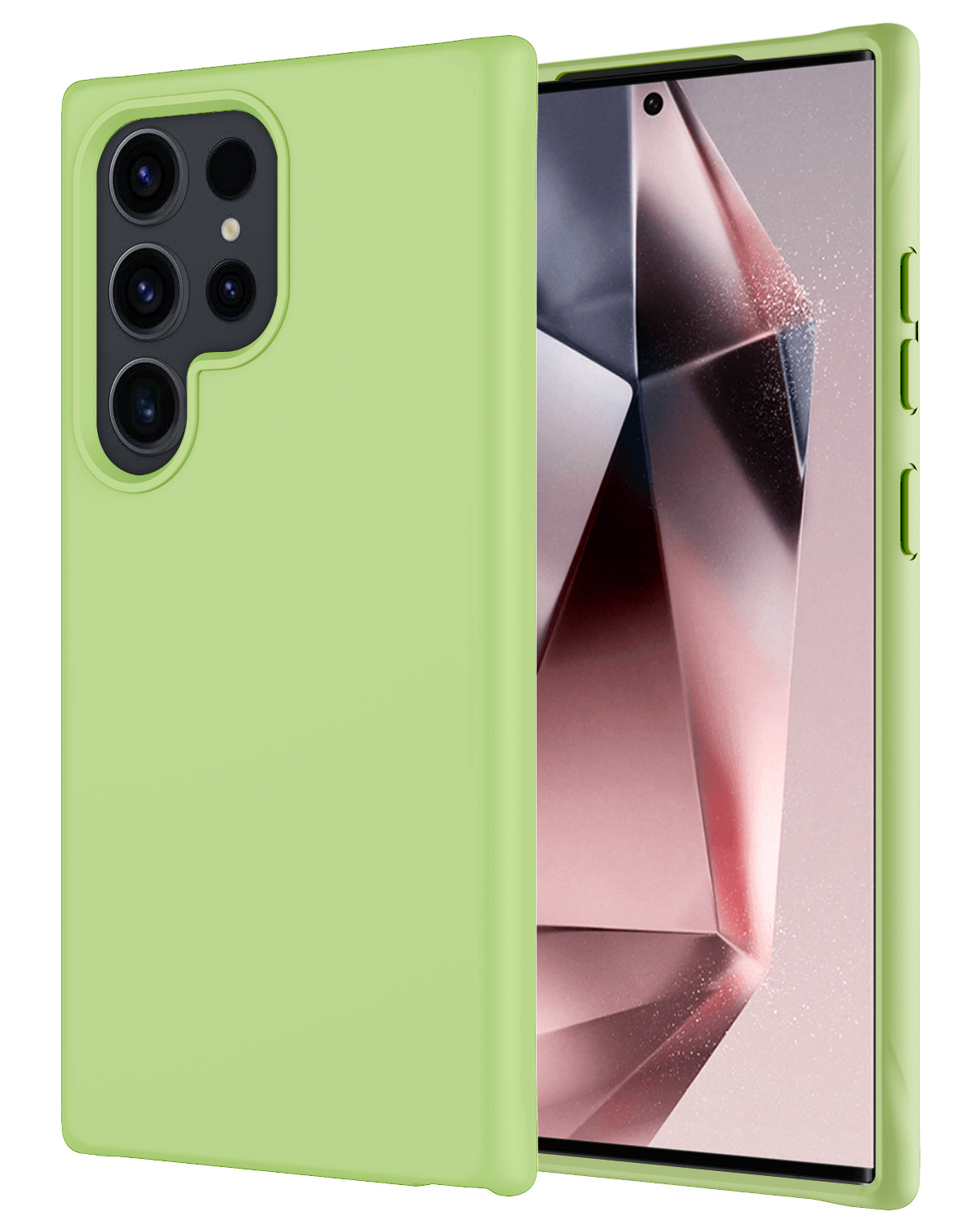 NoXx Hoes Geschikt voor Samsung S24 Ultra Hoesje Cover Siliconen Back Case Hoes - Groen