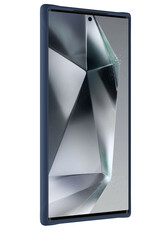 BASEY. Hoes Geschikt voor Samsung S24 Ultra Hoesje Siliconen Back Cover Case - Hoesje Geschikt voor Samsung Galaxy S24 Ultra Hoes Cover Hoesje - Donkerblauw