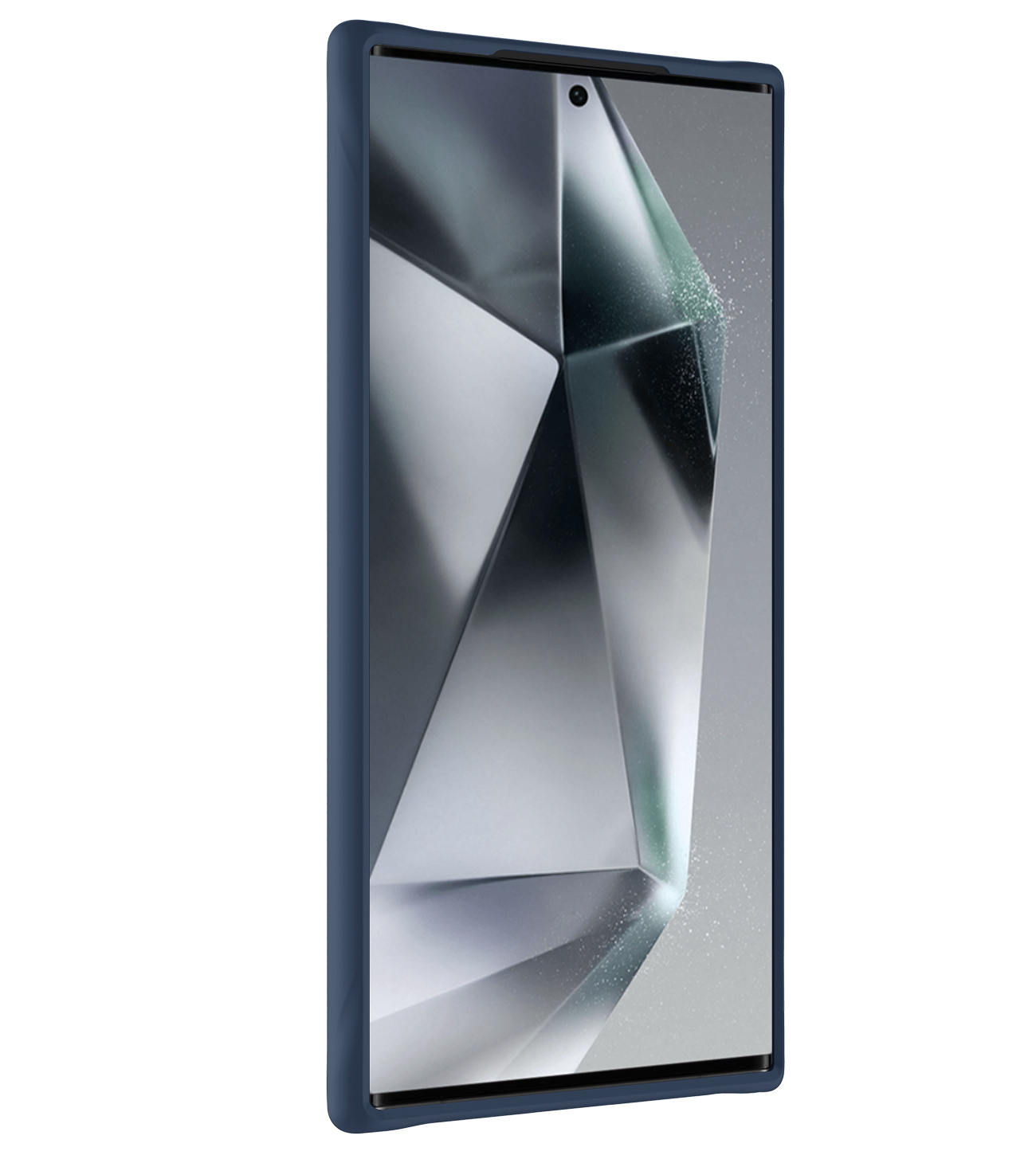 BASEY. Hoes Geschikt voor Samsung S24 Ultra Hoesje Siliconen Back Cover Case - Hoesje Geschikt voor Samsung Galaxy S24 Ultra Hoes Cover Hoesje - Donkerblauw