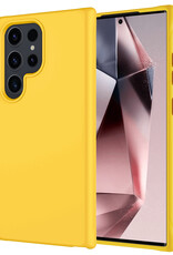 NoXx Hoes Geschikt voor Samsung S24 Ultra Hoesje Cover Siliconen Back Case Hoes - Geel