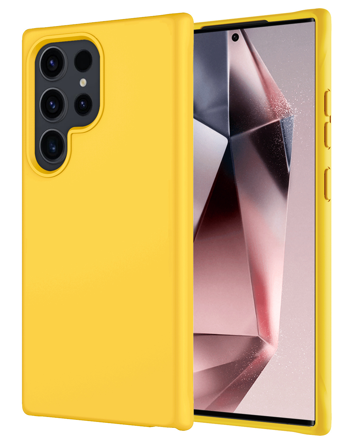 NoXx Hoes Geschikt voor Samsung S24 Ultra Hoesje Cover Siliconen Back Case Hoes - Geel