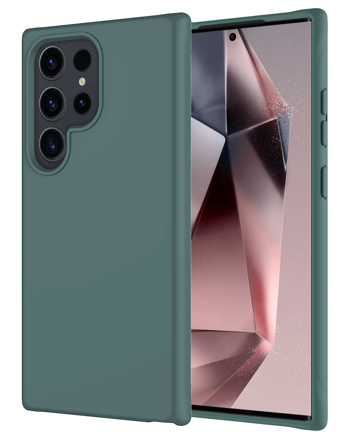 NoXx Hoes Geschikt voor Samsung S24 Ultra Hoesje Cover Siliconen Back Case Hoes - Donkergroen