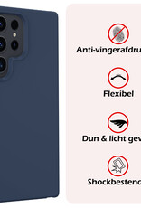 NoXx Hoes Geschikt voor Samsung S24 Ultra Hoesje Cover Siliconen Back Case Hoes - Donkerblauw