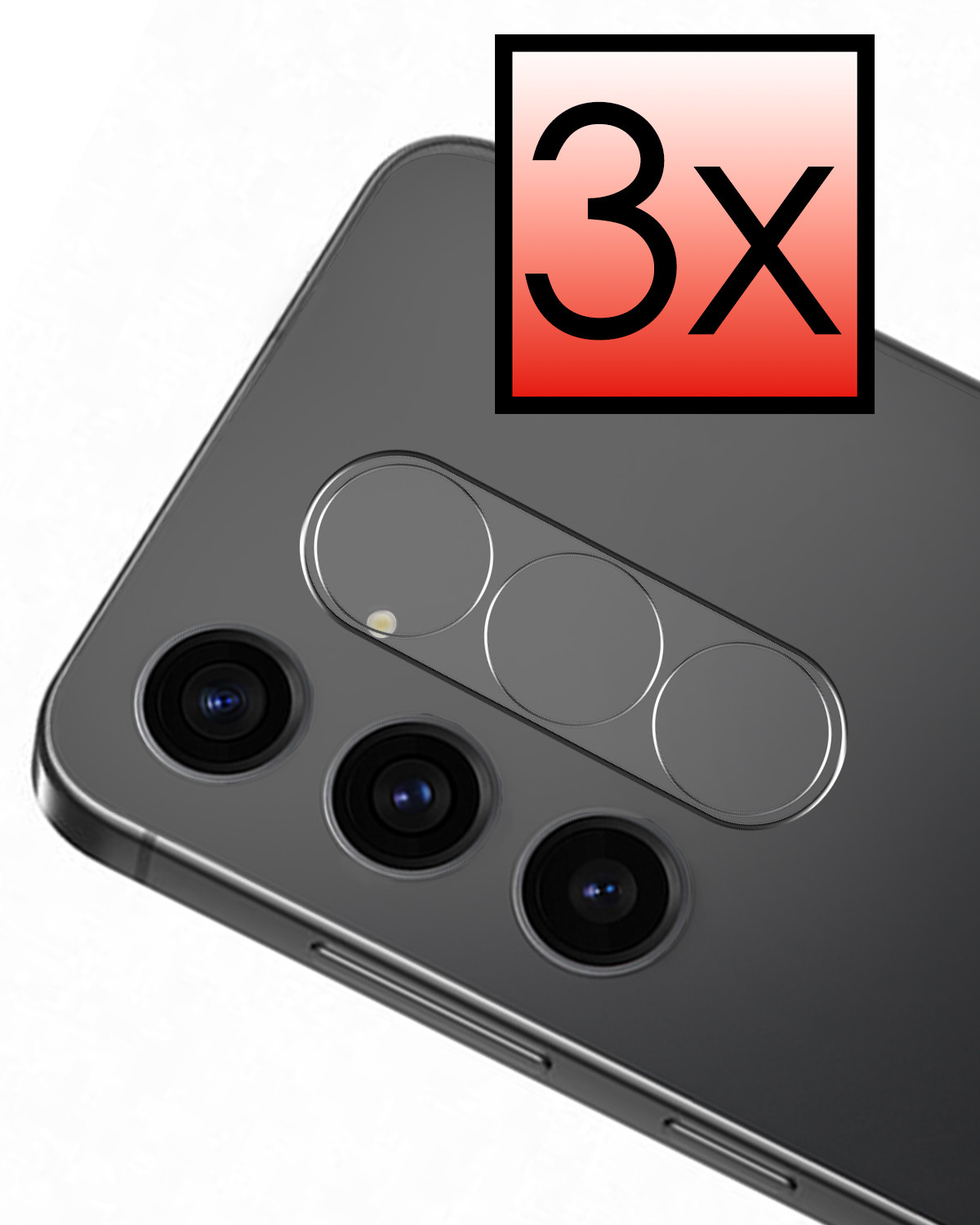 NoXx Screenprotector Geschikt voor Samsung S24 Plus Camera Screenprotector Gehard Glas - Screenprotector Geschikt voor Samsung Galaxy S24 Plus Screenprotector Camera Tempered Glass - 3x