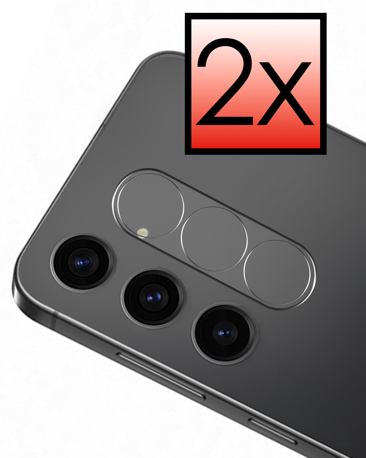 NoXx Screenprotector Geschikt voor Samsung S24 Camera Screenprotector Gehard Glas - Screenprotector Geschikt voor Samsung Galaxy S24 Screenprotector Camera Tempered Glass - 2x