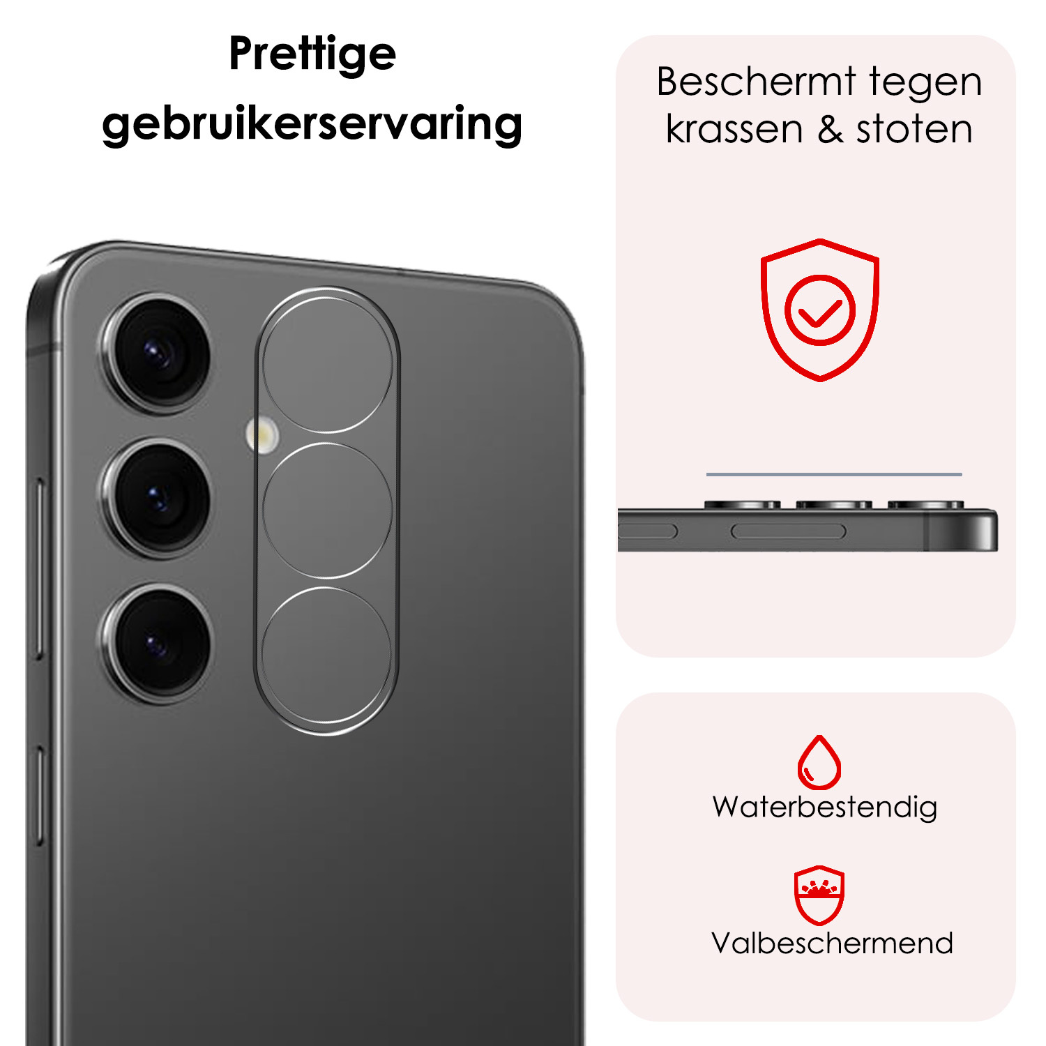 NoXx Screenprotector Geschikt voor Samsung S24 Camera Screenprotector Gehard Glas - Screenprotector Geschikt voor Samsung Galaxy S24 Screenprotector Camera Tempered Glass