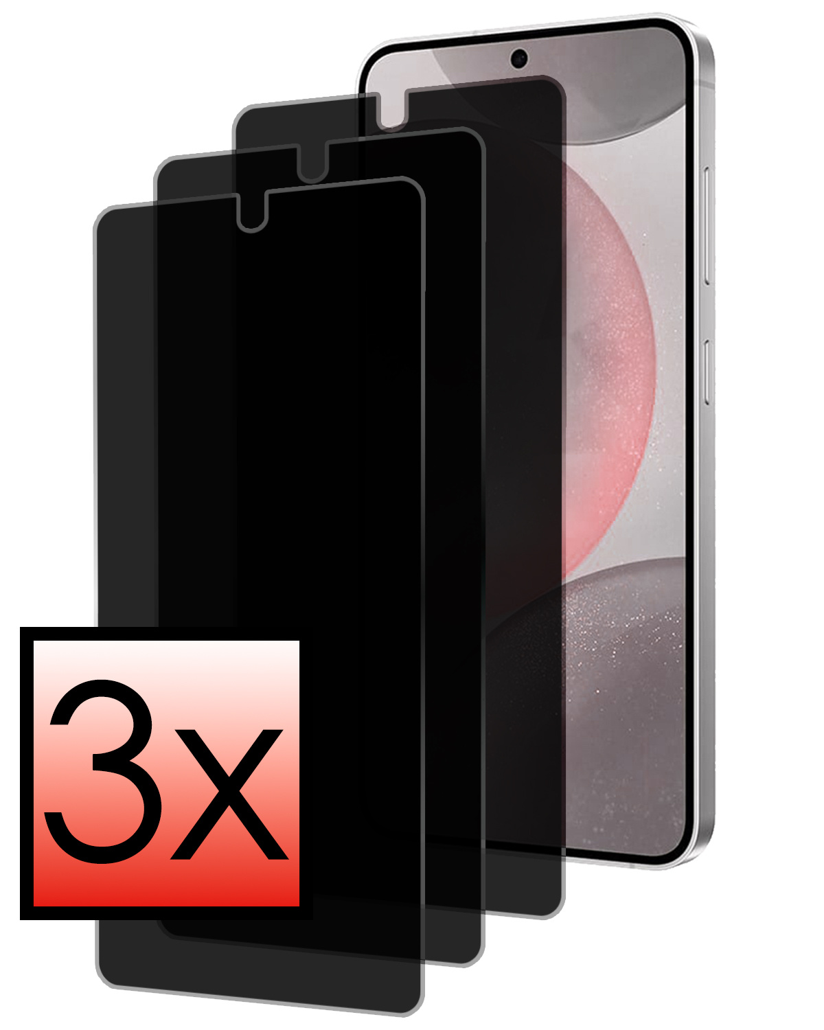 NoXx Screenprotector Geschikt voor Samsung S24 Plus Screenprotector Privacy Tempered Glass Gehard Glas Display Cover - 3x