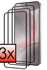 NoXx Screenprotector Geschikt voor Samsung S24 Screenprotector Tempered Glass Gehard Glas Full Cover - 3x