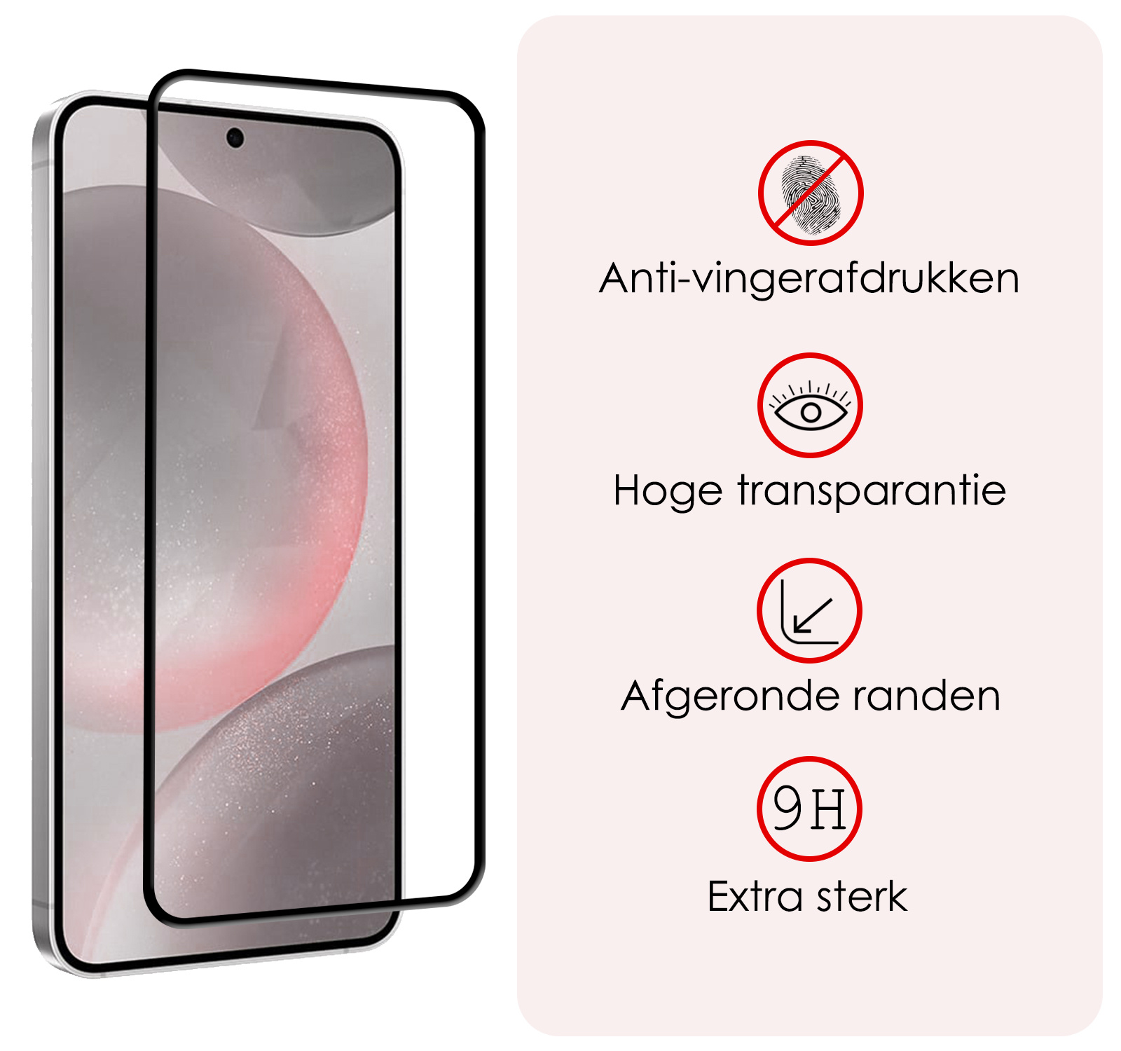 NoXx Screenprotector Geschikt voor Samsung S24 Plus Screenprotector Tempered Glass Gehard Glas Full Cover