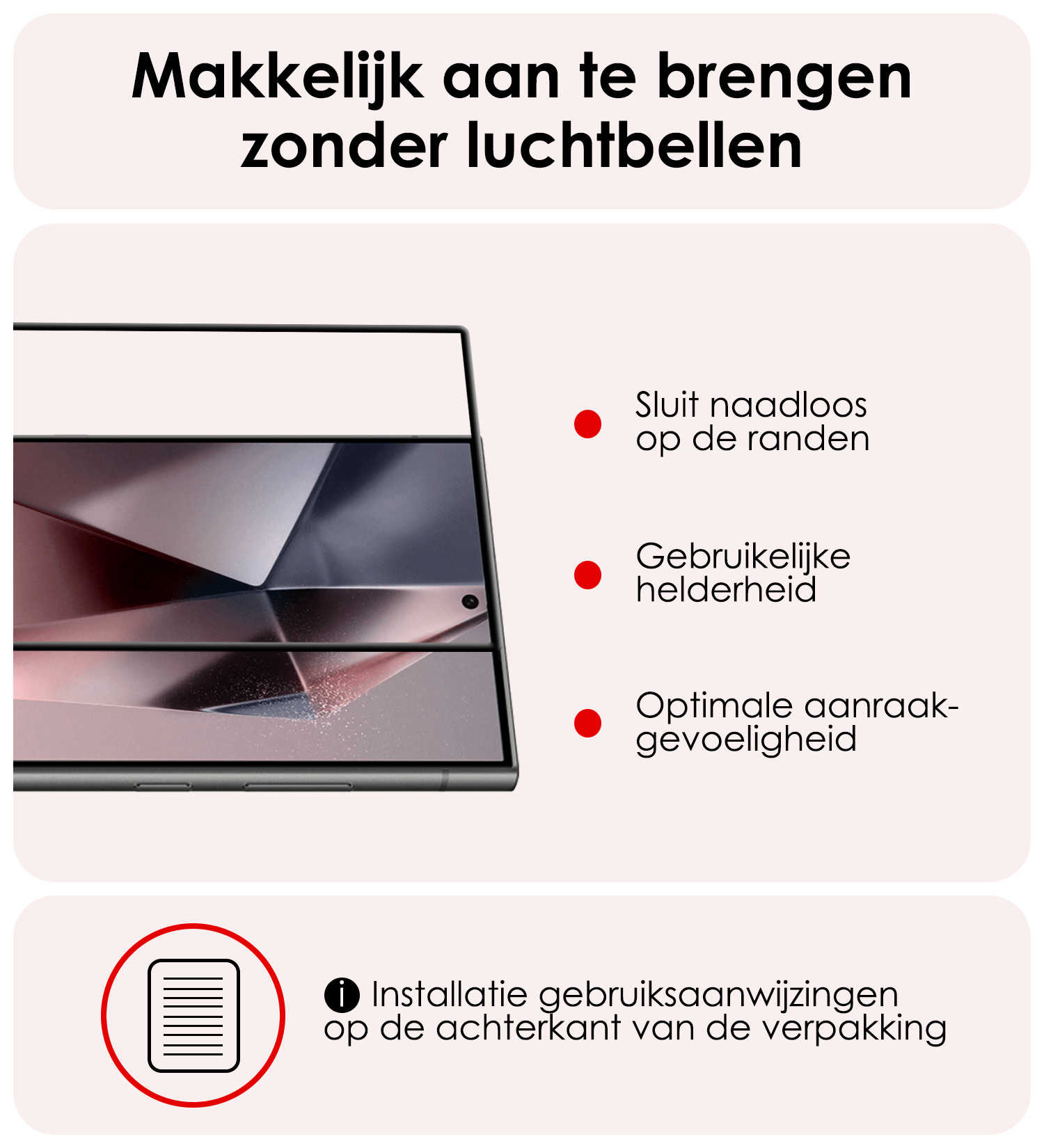 NoXx Screenprotector Geschikt voor Samsung S24 Ultra Screenprotector Tempered Glass Gehard Glas Full Cover