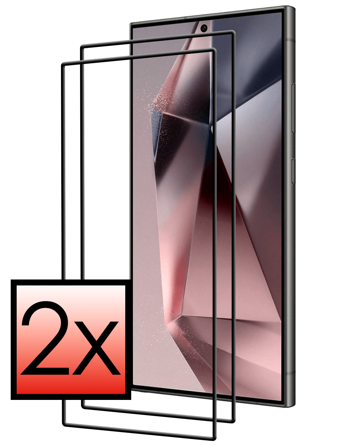 NoXx Screenprotector Geschikt voor Samsung S24 Ultra Screenprotector Tempered Glass Gehard Glas Full Cover - 2x