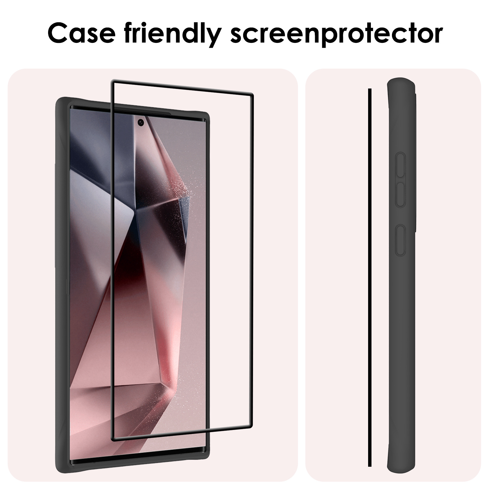 NoXx Screenprotector Geschikt voor Samsung S24 Ultra Screenprotector Tempered Glass Gehard Glas Full Cover - 3x