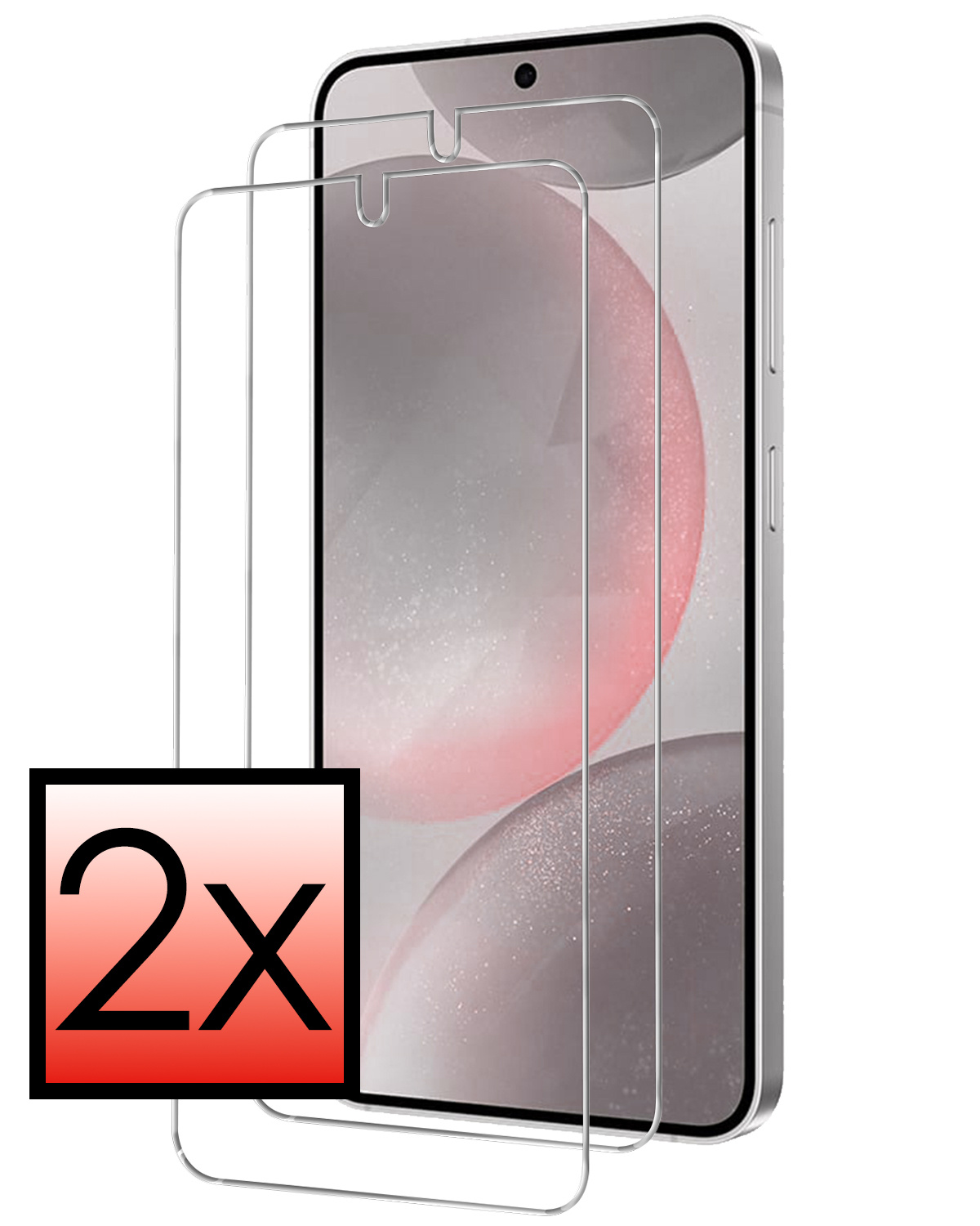 NoXx Screenprotector Geschikt voor Samsung S24 Screenprotector Tempered Glass Gehard Glas Beschermglas - 2x