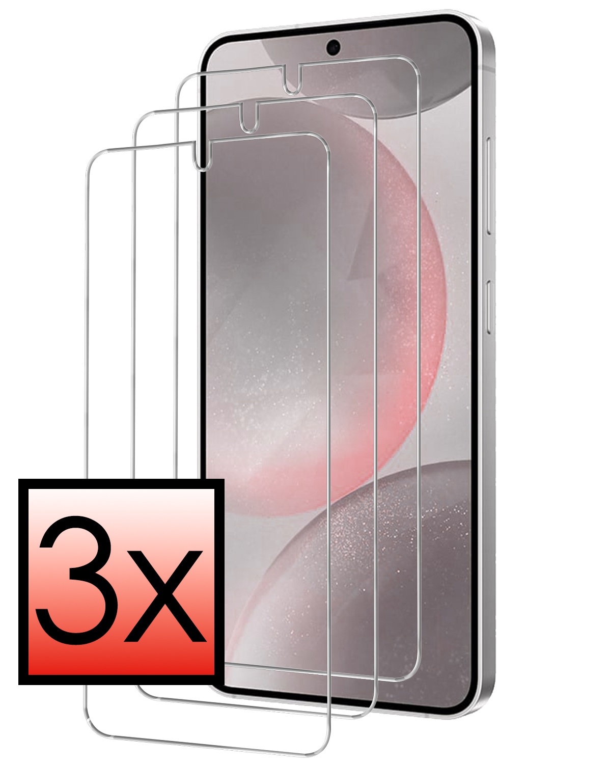 NoXx Screenprotector Geschikt voor Samsung S24 Plus Screenprotector Tempered Glass Gehard Glas Beschermglas - 3x