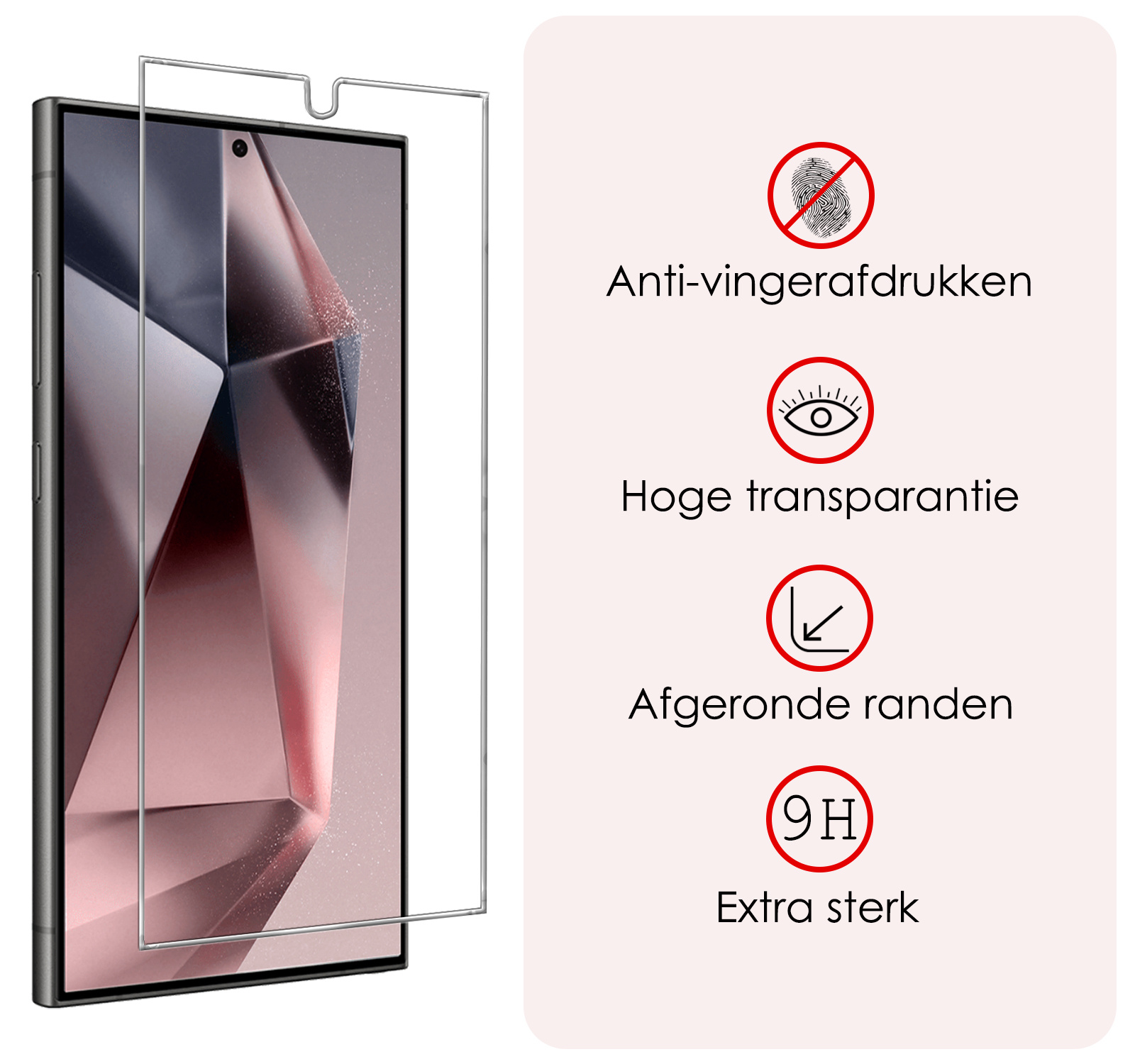 NoXx Screenprotector Geschikt voor Samsung S24 Ultra Screenprotector Tempered Glass Gehard Glas Beschermglas