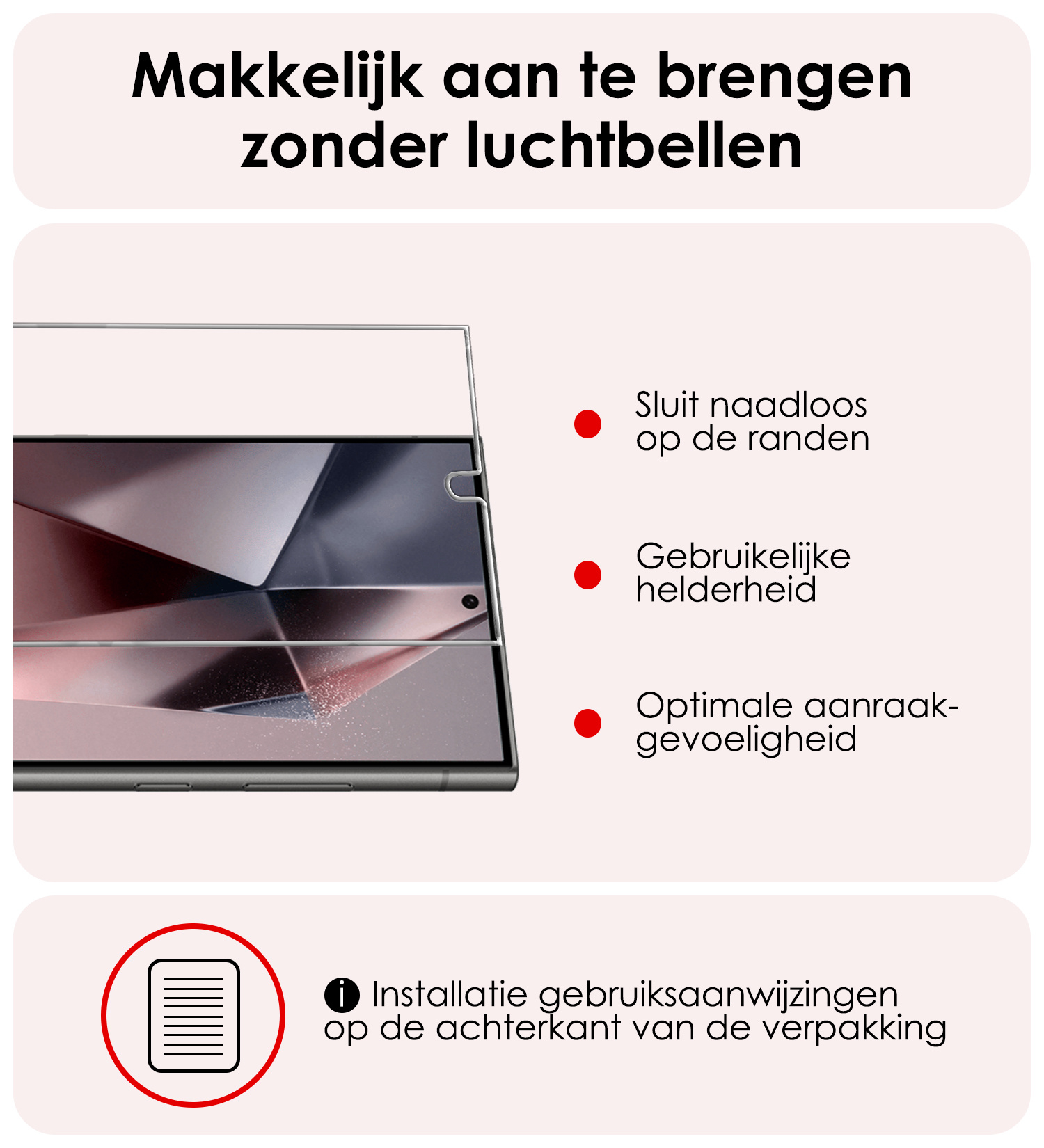 NoXx Screenprotector Geschikt voor Samsung S24 Ultra Screenprotector Tempered Glass Gehard Glas Beschermglas