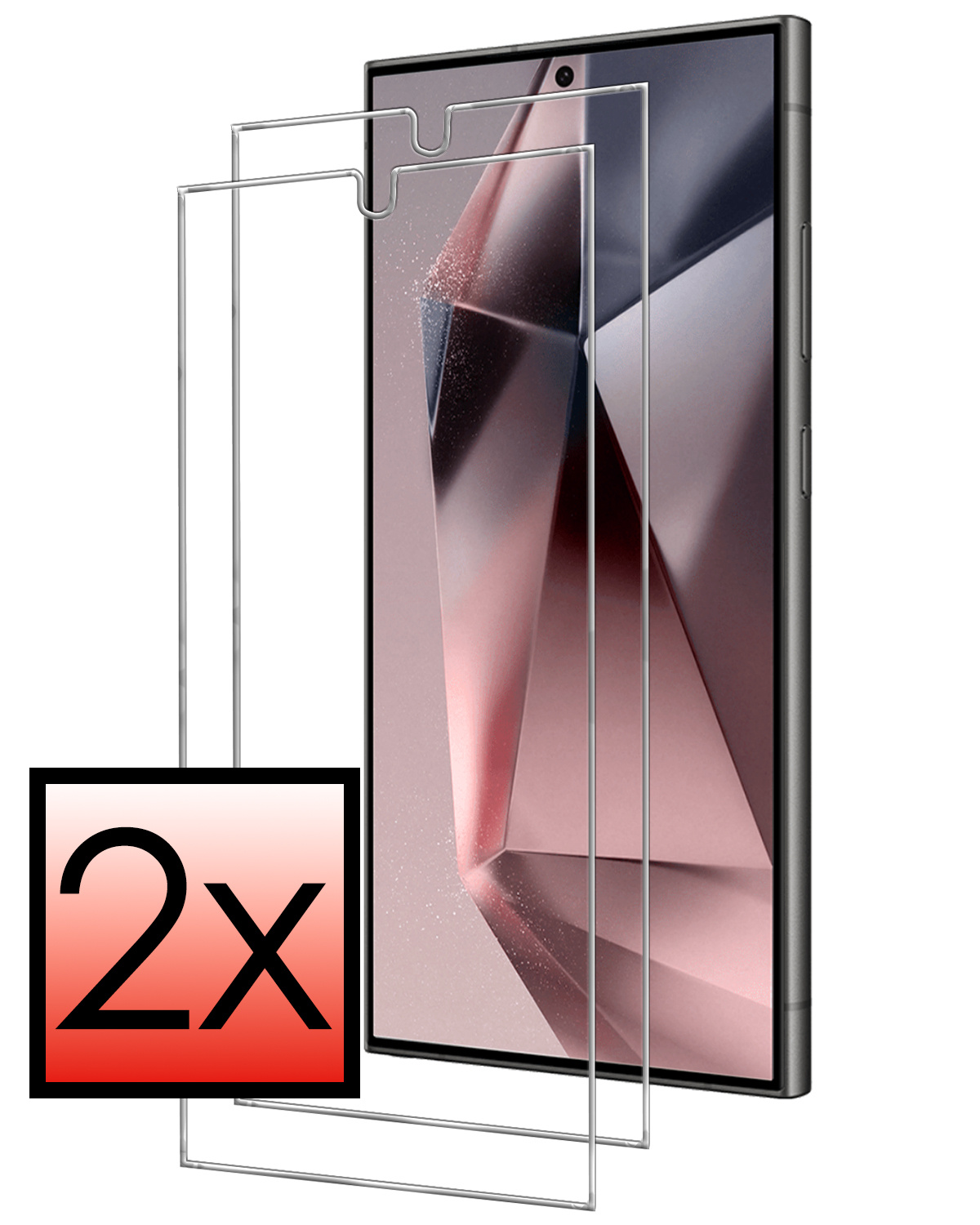 NoXx Screenprotector Geschikt voor Samsung S24 Ultra Screenprotector Tempered Glass Gehard Glas Beschermglas - 2x
