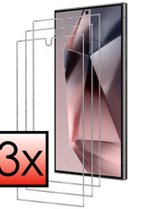 NoXx Screenprotector Geschikt voor Samsung S24 Ultra Screenprotector Tempered Glass Gehard Glas Beschermglas - 3x