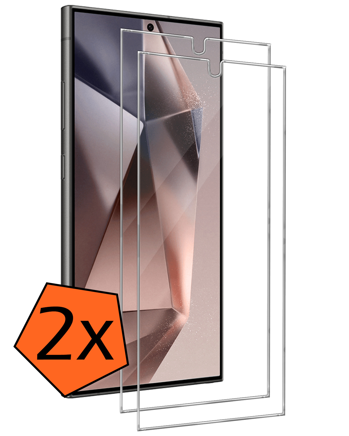 Nomfy Screenprotector Geschikt voor Samsung S24 Ultra Screenprotector Bescherm Glas Tempered Glass - Screenprotector Geschikt voor Samsung Galaxy S24 Ultra Screen Protector - 2 PACK