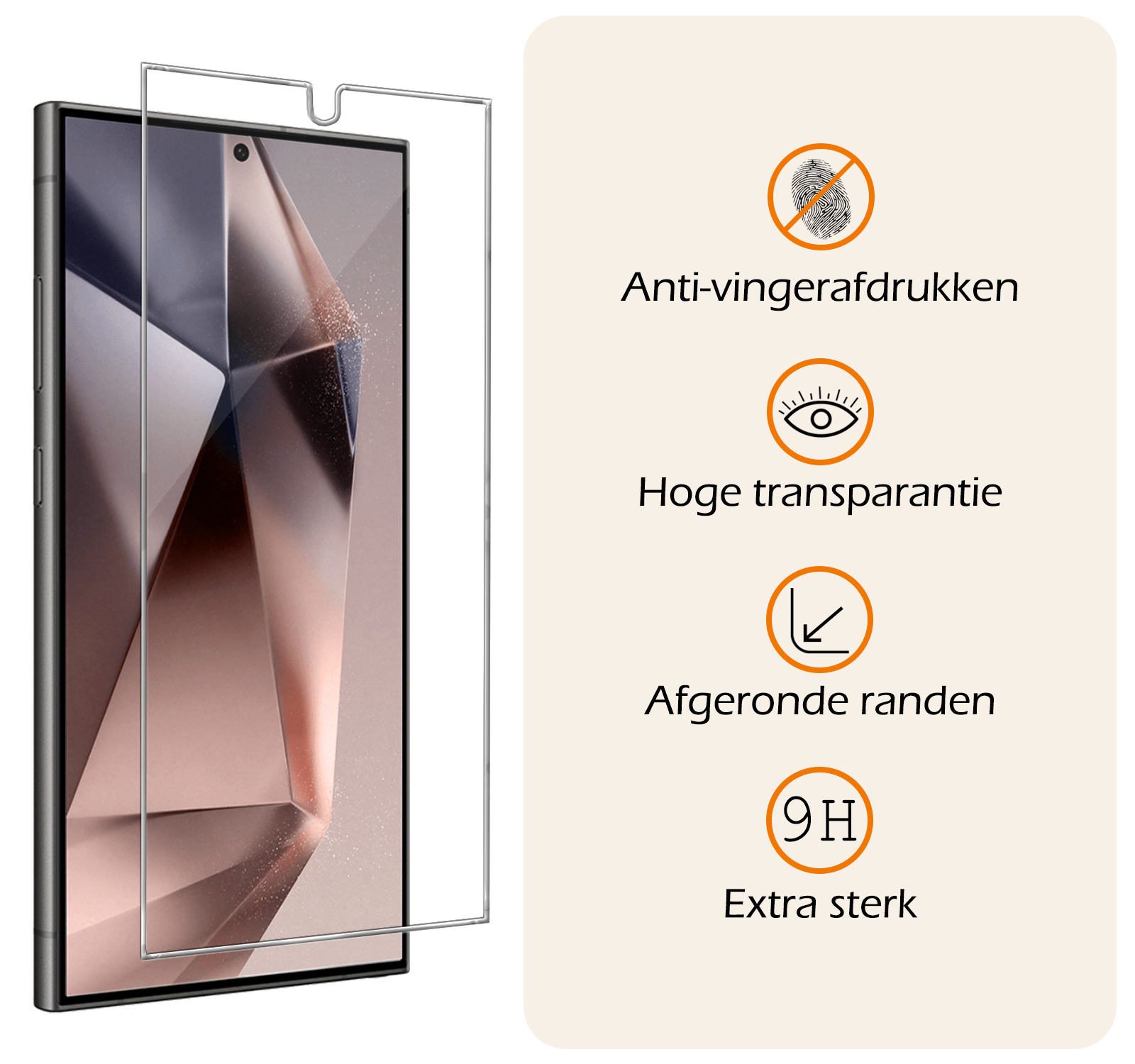 Nomfy Screenprotector Geschikt voor Samsung S24 Ultra Screenprotector Bescherm Glas Tempered Glass - Screenprotector Geschikt voor Samsung Galaxy S24 Ultra Screen Protector - 2 PACK