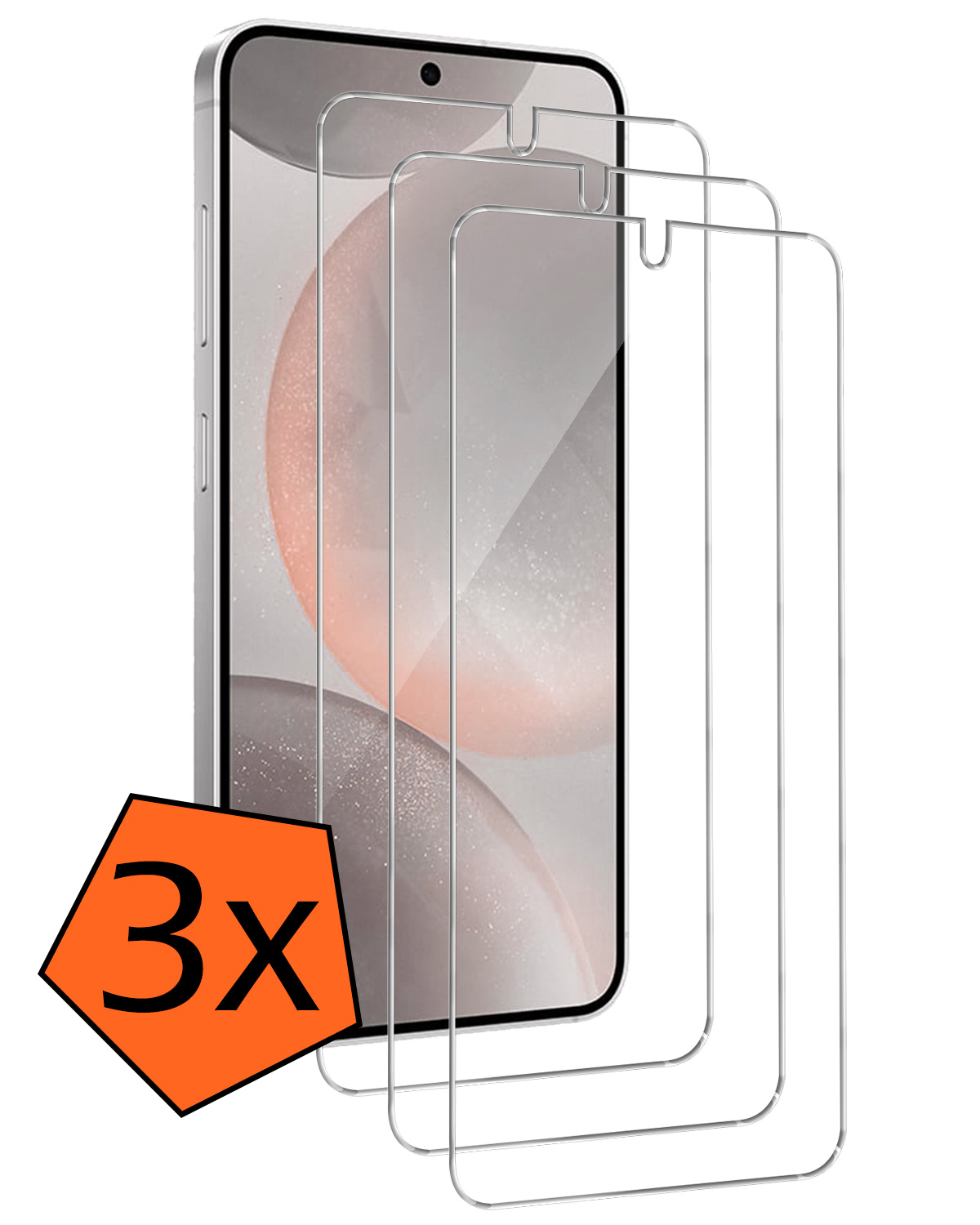 Nomfy Screenprotector Geschikt voor Samsung S24 Screenprotector Bescherm Glas Tempered Glass - Screenprotector Geschikt voor Samsung Galaxy S24 Screen Protector - 3 PACK