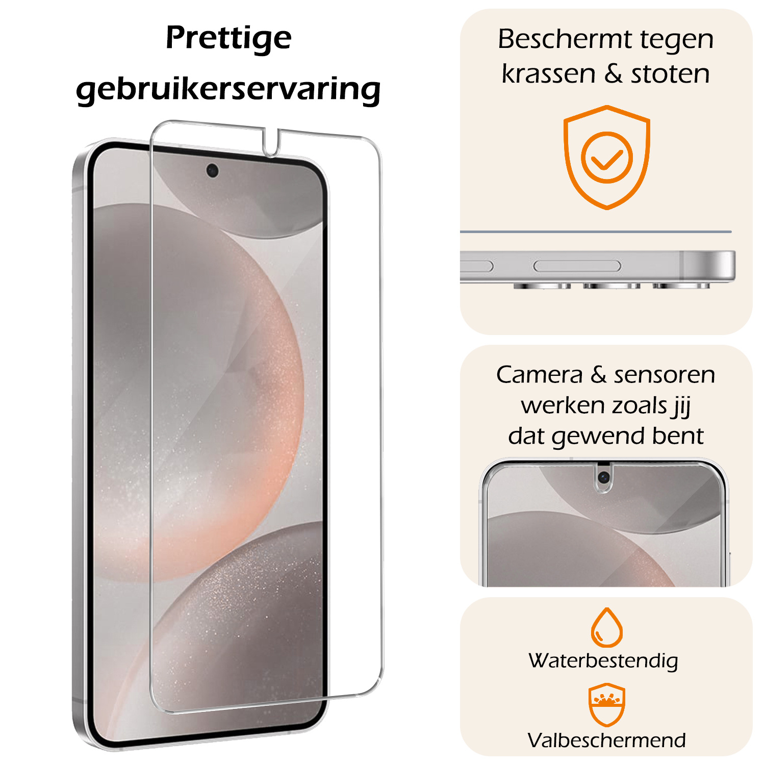 Nomfy Screenprotector Geschikt voor Samsung S24 Screenprotector Bescherm Glas Tempered Glass - Screenprotector Geschikt voor Samsung Galaxy S24 Screen Protector