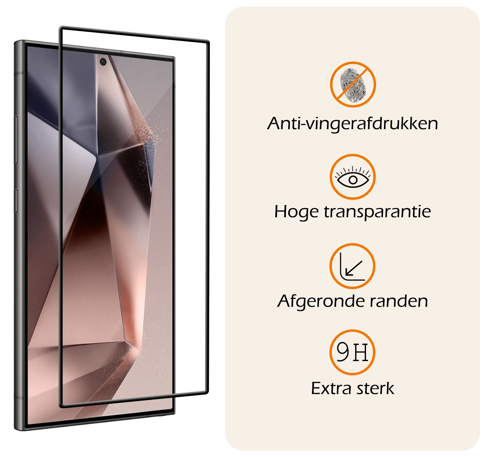 Nomfy Screenprotector Geschikt voor Samsung S24 Ultra Screenprotector Bescherm Glas - Screenprotector Geschikt voor Samsung Galaxy S24 Ultra Screen Protector Tempered Glass Full Screen Full Cover