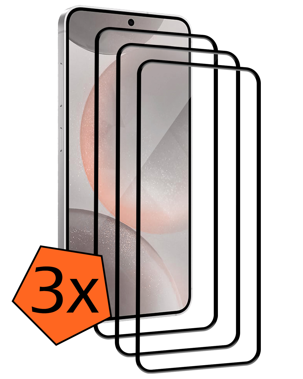 Nomfy Screenprotector Geschikt voor Samsung S24 Plus Screenprotector Bescherm Glas - Screenprotector Geschikt voor Samsung Galaxy S24 Plus Screen Protector Tempered Glass Full Screen Full Cover - 3 PACK