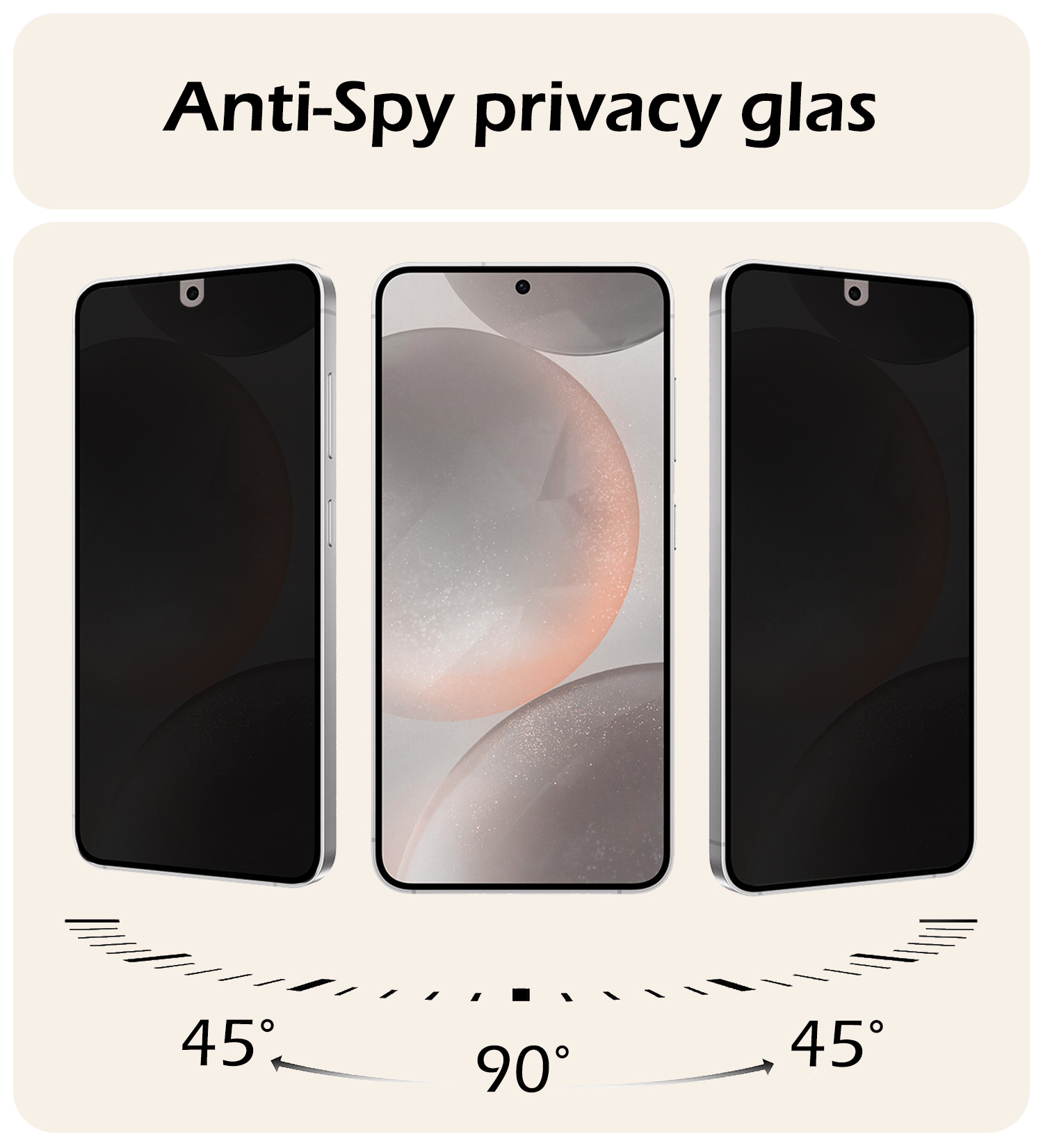 Nomfy Screenprotector Geschikt voor Samsung S24 Plus Screenprotector Privacy Bescherm Glas - Screenprotector Geschikt voor Samsung Galaxy S24 Plus Privacy Screenprotector Tempered Glass - 3 PACK