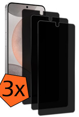 Nomfy Screenprotector Geschikt voor Samsung S24 Screenprotector Privacy Bescherm Glas - Screenprotector Geschikt voor Samsung Galaxy S24 Privacy Screenprotector Tempered Glass - 3 PACK