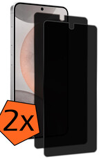 Nomfy Screenprotector Geschikt voor Samsung S24 Screenprotector Privacy Bescherm Glas - Screenprotector Geschikt voor Samsung Galaxy S24 Privacy Screenprotector Tempered Glass - 2 PACK
