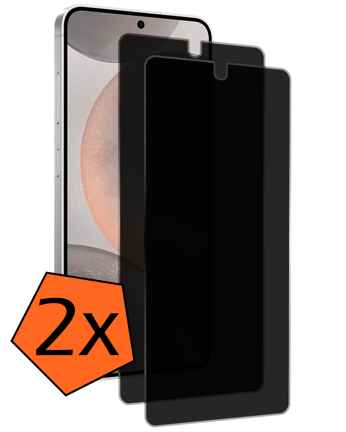 Nomfy Screenprotector Geschikt voor Samsung S24 Screenprotector Privacy Bescherm Glas - Screenprotector Geschikt voor Samsung Galaxy S24 Privacy Screenprotector Tempered Glass - 2 PACK