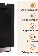 Nomfy Screenprotector Geschikt voor Samsung S24 Screenprotector Privacy Bescherm Glas - Screenprotector Geschikt voor Samsung Galaxy S24 Privacy Screenprotector Tempered Glass - 2 PACK