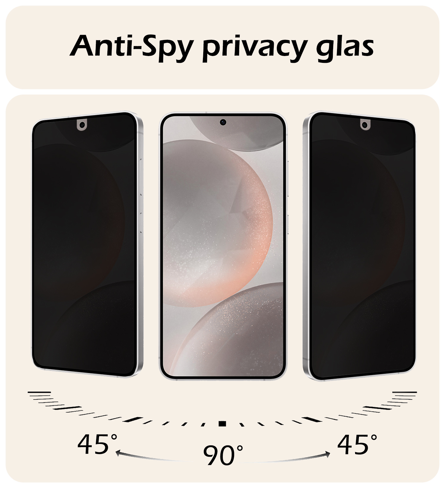 Nomfy Screenprotector Geschikt voor Samsung S24 Screenprotector Privacy Bescherm Glas - Screenprotector Geschikt voor Samsung Galaxy S24 Privacy Screenprotector Tempered Glass - 2 PACK