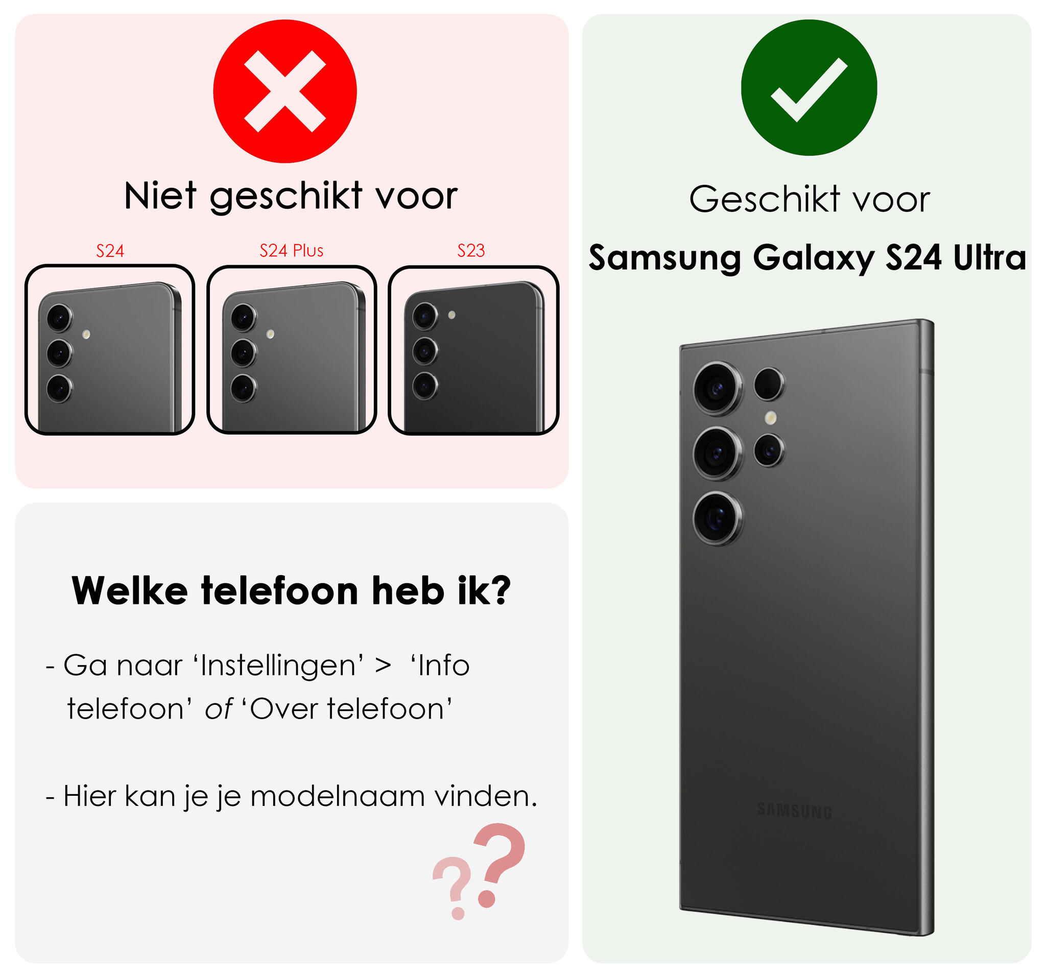 NoXx Screenprotector Geschikt voor Samsung S24 Ultra Screenprotector Tempered Glass Gehard Glas Full Cover - 3x